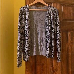 Black and White Floral Cardigan